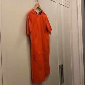 Vince orange leather dress